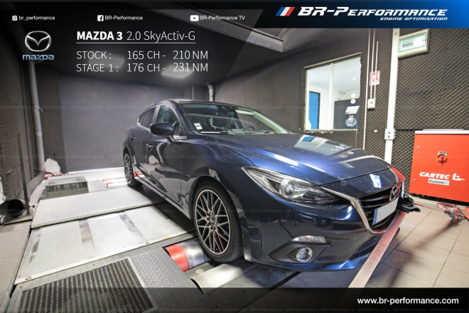 Mazda Mazda 3 2.0 Skyactiv-G stage 1 - BR-Performance Luxembourg -  Professional chiptuning